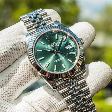 rolex oyster perpetual datejust green dial|Rolex Datejust 41 stainless steel.